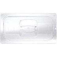RUBBERMAID 1/2 SIZE, COLD FOOD PAN COVER, W/PEG HOLE, CLEAR