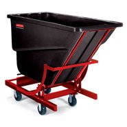 RUBBERMAID SELF DUMPING HOPPER W/FOUR 6" Dia POLYOLEFIN CASTERS