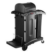 RUBBERMAID HIGH SECURITY EXECUTIVE JANITORIAL CLEANING CART, BLACK