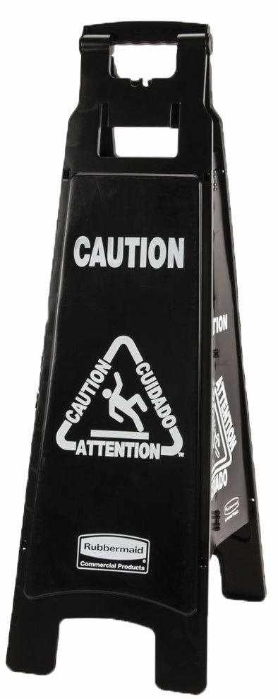 EXECUTIVE MULTILINGUAL FLOOR SIGN 4 SIDED BLACK