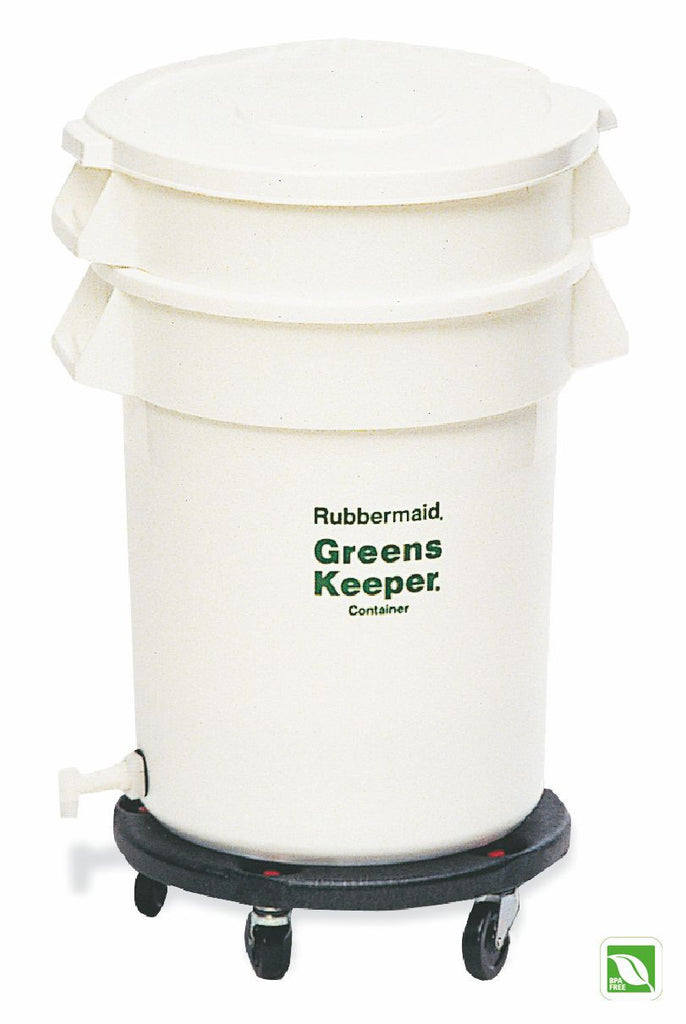 BRUTE GREENSKEEPER CONT.20gal W/LID&DOLLY WHITE