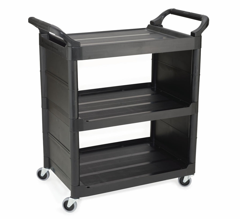 UTILITY CART WITH 2 SIDE PANEL BLACK