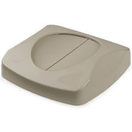 RUBBERMAID Sq CONT.W/SWING TOP 19gal (GRAY CONT. & BEIGE COVER)