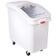 RUBBERMAID SLANT FRONT INGREDIENT BIN W/SLIDING LID & SCOOP WHITE