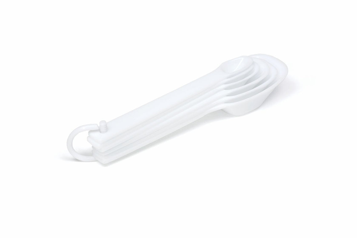 MEASURING SPOON SET, 1/8 tsp,¼ tsp,½ tsp&1tsp,½ tbsp& 1tbsp WHIT