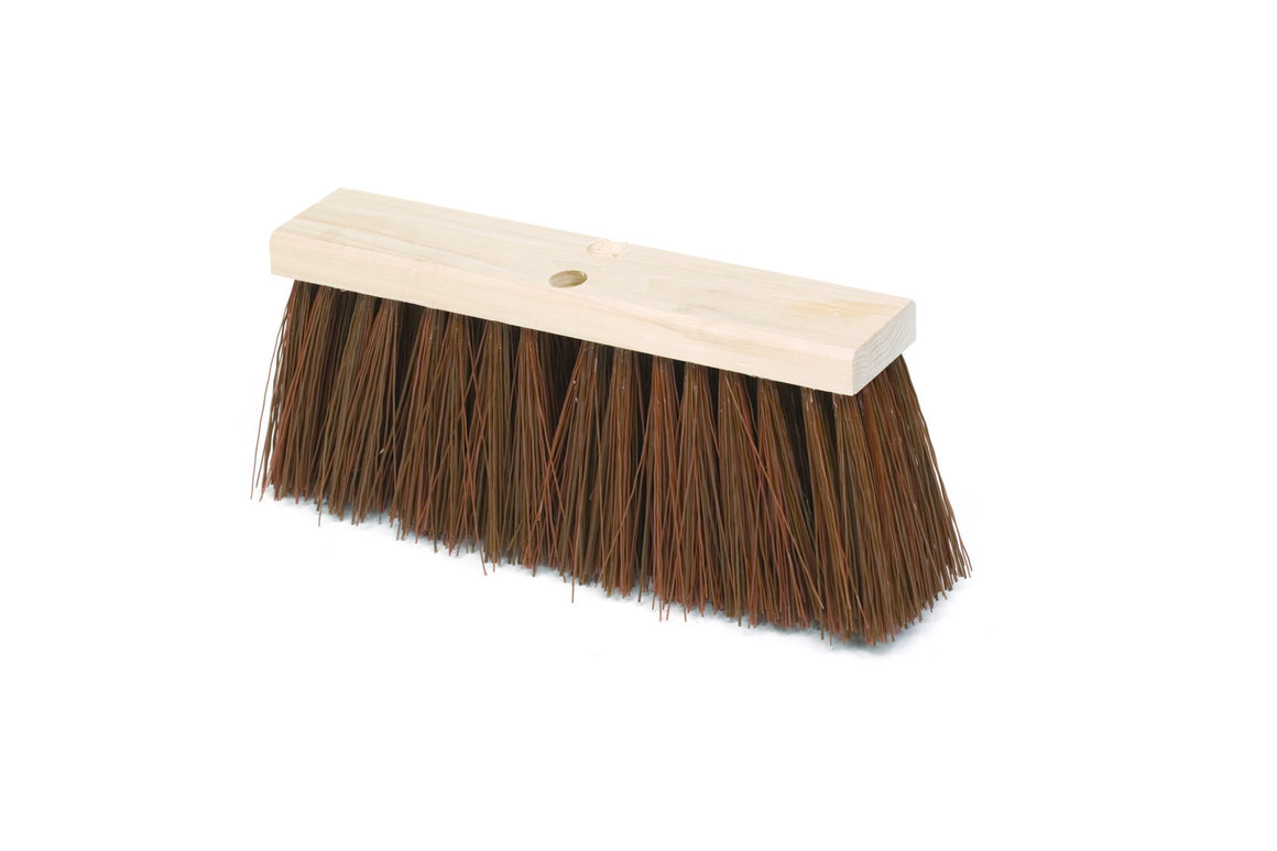 16"STREET BROOM.HARDWOOD BLOCK,POLYPROPYLENE FILL