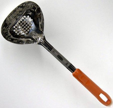 RUBBERMAID S/S 8oz PERFORATED PORTION SPOON W/ORANGE HDL