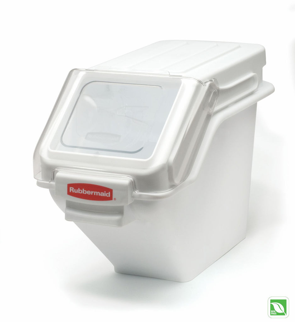 100CUP SAFETY STORAGE BIN WHITE W/2CUP SCOOP