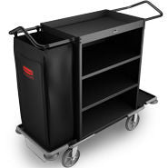 RUBBERMAID DELUXE HIGH CAPACITY HOUSEKEEPING CART BLACK*