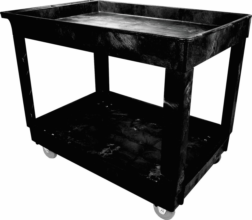 2-SHELF UTILITY CARTS W/4" CASTERS BLACK