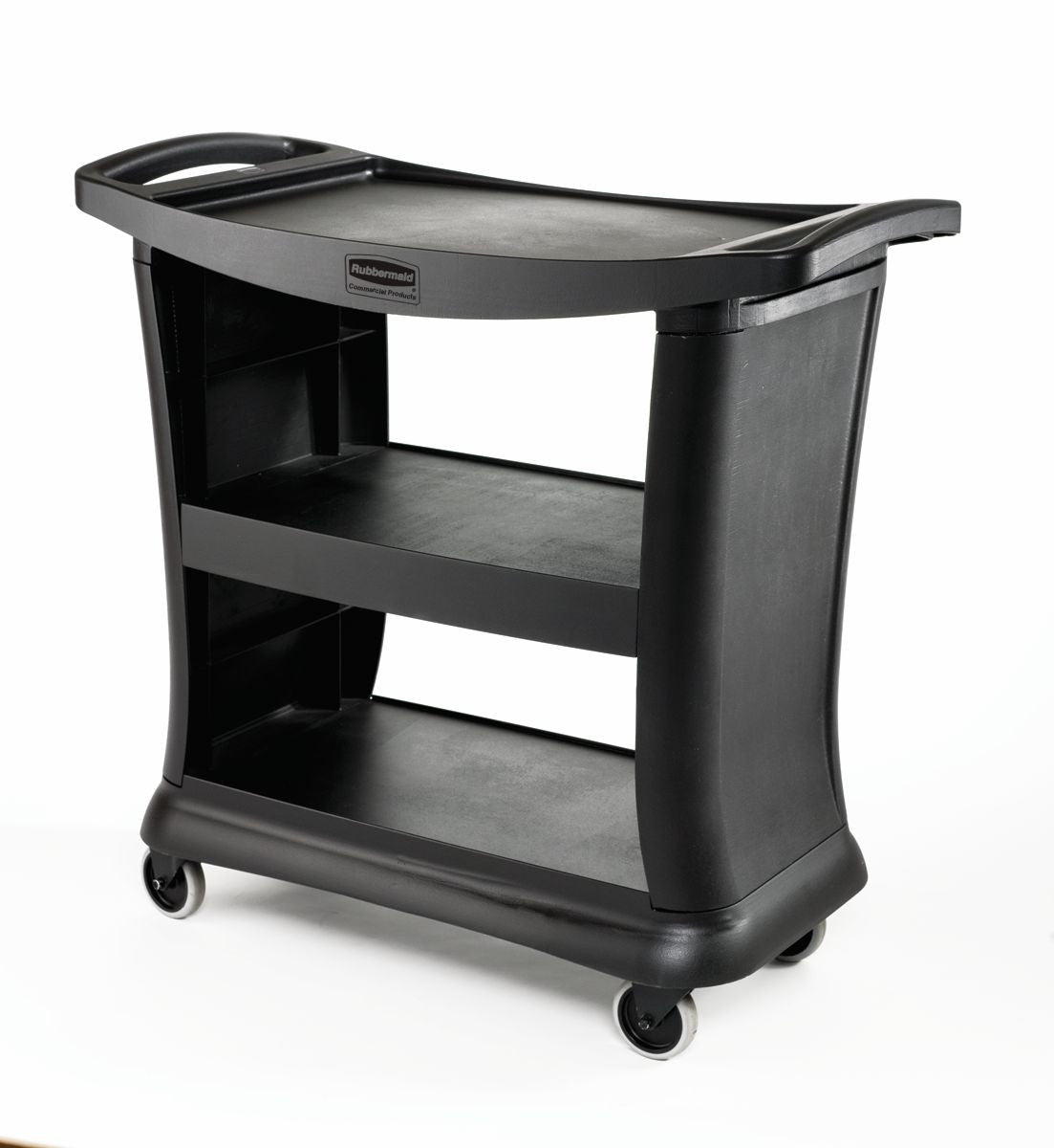 ALL PLASTIC SERVICE CART 3-SHELF 39x21x38"h BLACK