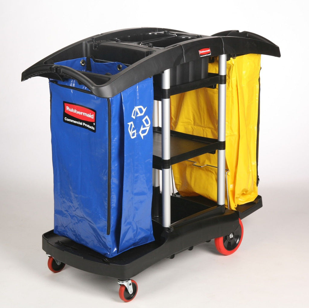 DOUBLE CAPACITY CLEANING CART  BLACK