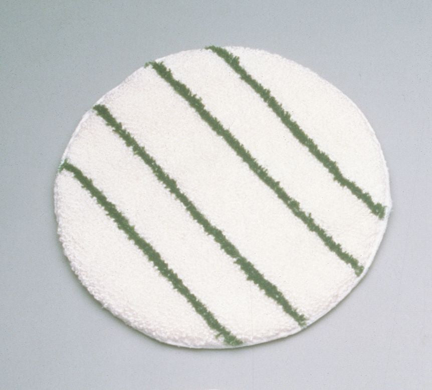 SPIN KLEAN BONNETS 17" WHITE W/100% BCF GREEN STRIPS