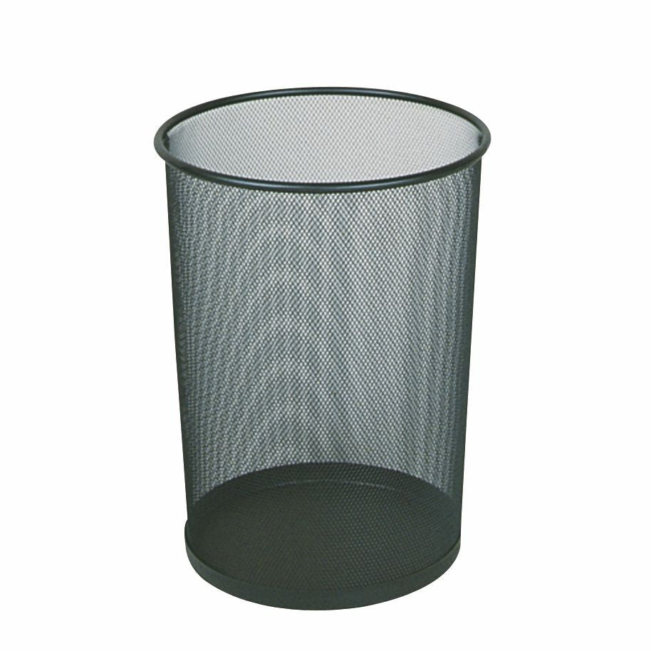 5gal  11½"x14" STEEL MESH WASTEBASKET RD. BLACK