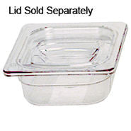 RUBBERMAID 1/6 SIZE, COLD FOOD PAN CLEAR