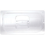 RUBBERMAID 1/6 SIZE, COLD FOOD PAN COVER, W/PEG HOLE, CLEAR